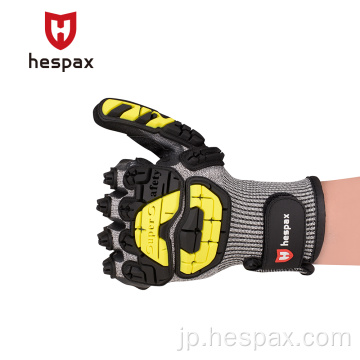 Hespax抗Vibration Impact Cut Cut Mechanic Safety Work Glove